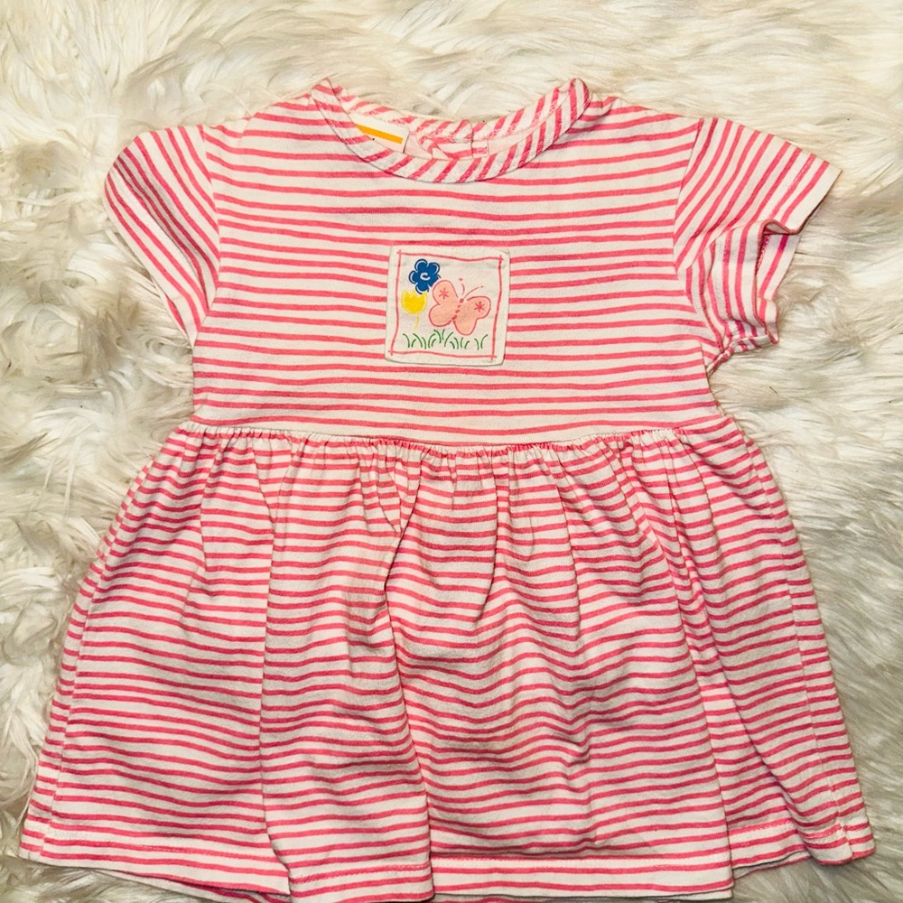 Vintage Sweet Potatoes Striped Butterflies Kids Dress